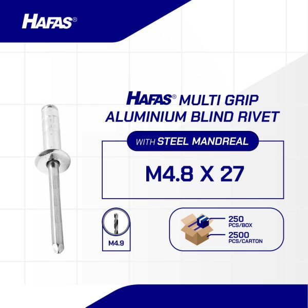 RIVET PIN AS/MG ALUMINUM M4.8 x 27mm