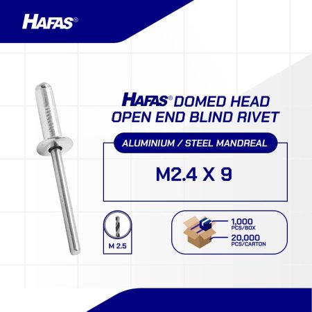 Rivet Pin AS/DH Aluminum M2.4 x 09mm