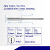 Rivet Pin AS/DH Aluminum M2.4 x 12mm