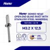 STAINLESS STEEL RIVET NAIL M3.2 x 12.5mm