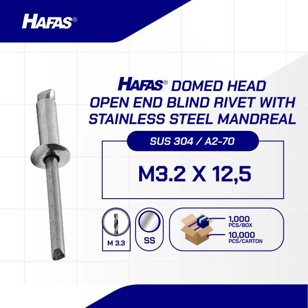 STAINLESS STEEL RIVET NAIL M3.2 x 12.5mm