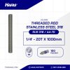 ASDRAT STAINLESS STEEL SUS 316 1/4'' X 1000mm 20TPI