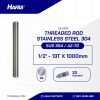 ASDRAT STAINLESS STEEL SUS 304 1/2'' X 1000mm 13TPI