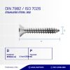 Tapping Screw FH+ Stainless Steel SUS 304 M04 X 50 (#8X2")