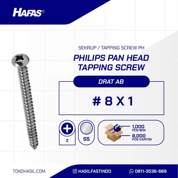 TAPPING SCREW PH+ STAINLESS STEEL SUS 304 M04 X 25