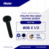 Tapping screw PH+ black baked #6 x 1/2 inch