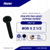Tapping screw PH+ black burned #8 x 2 1/2 inch