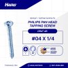 Tapping screw PH+ UCP white #04 x 1/4