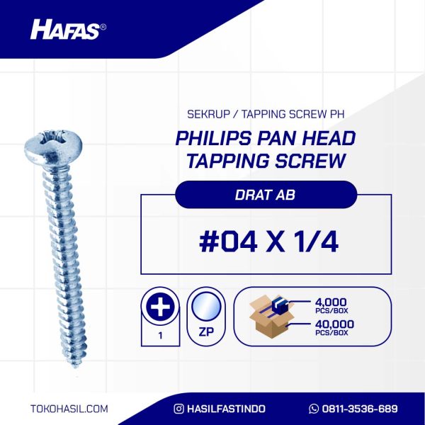 Tapping screw PH+ UCP white #04 x 1/4