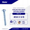 TAPPING SCREW PH+ UCP WHITE #04 X 3/8