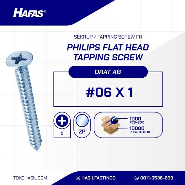 Tapping Screw FH+ UCP White #06 X 1