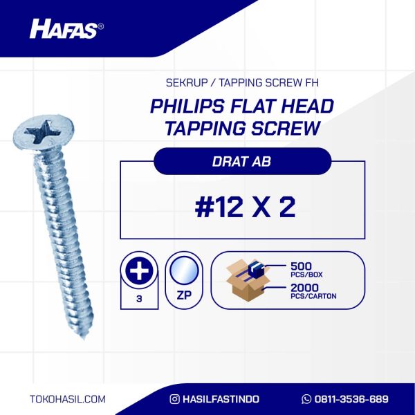 Tapping Screw FH+ UCP White #12 X 2