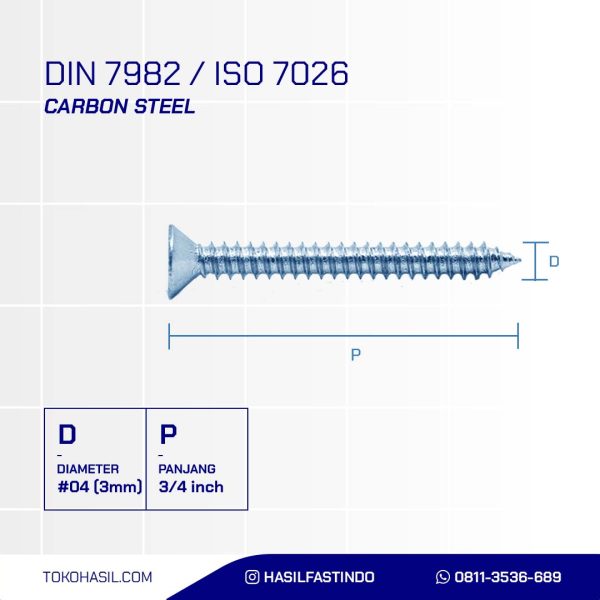 Tapping Screw FH+ UCP White #04 X 3/4