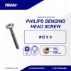 FURNITURE SCREW / BENDING HEAD UCP WHITE #12 X 3