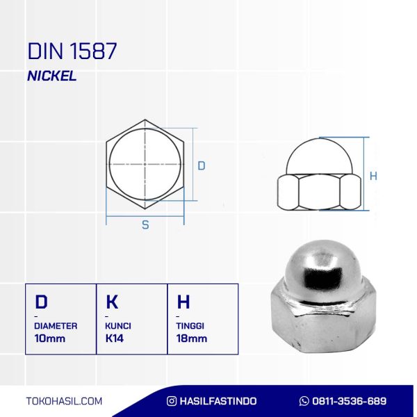 M10 NICKEL CAP SCREW - K14 P1.25