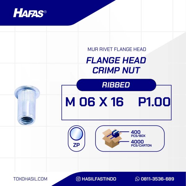 MUR RIVET FLANGE HEAD UCP WHITE M 06 X 16mm P1.00