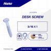 DESK SCREW / LAG SCREW UCP WHITE 3/16 X 1