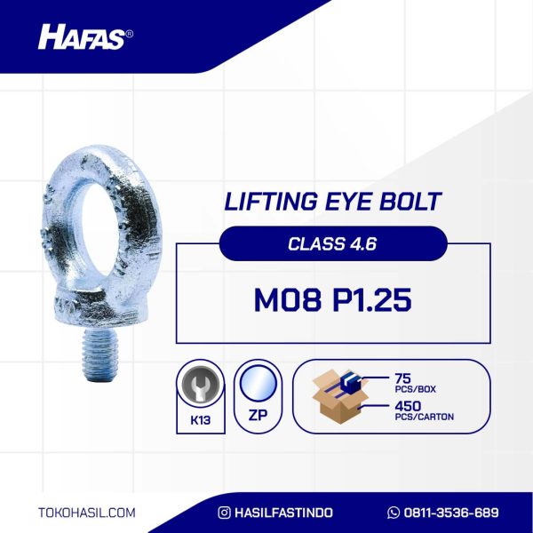 LIFTING EYE BOLT UCP WHITE M08 P1.25