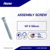 ASSEMBLY SCREW / FLAT SOCKET WOOD UCP WHITE M7 X 50mm