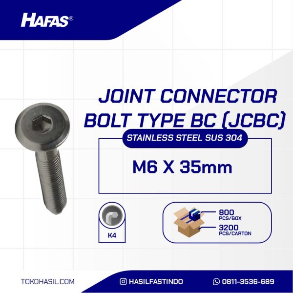 JCB-C STAINLESS SUS 304 BOLT M6 X 35mm