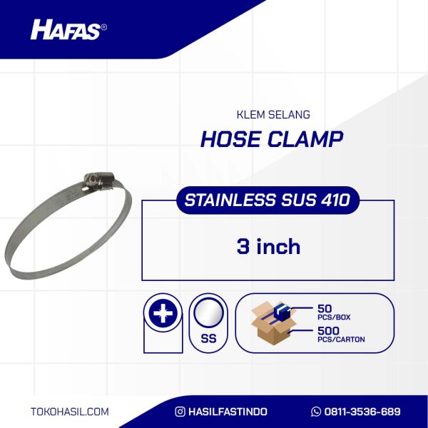 STAINLESS STEEL HOSE CLAMP SUS 304 3 inch