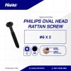 OVAL HEAD BLACK BURNED RATTAN SCREW #6 X 2