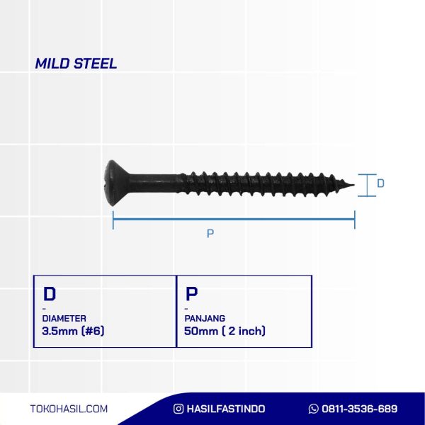 OVAL HEAD BLACK BURNED RATTAN SCREW #6 X 2