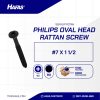 OVAL HEAD BLACK BURNED RATTAN SCREW #7 X 1 1/2