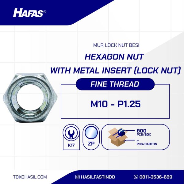 MUR LOCK NUT IRON FINE THREAD UCP WHITE M10 P1.25