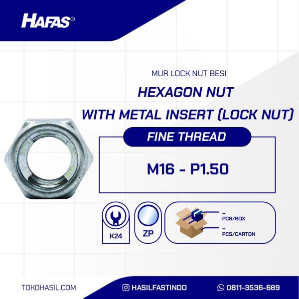 MUR LOCK NUT IRON FINE THREAD UCP WHITE M16 P1.50