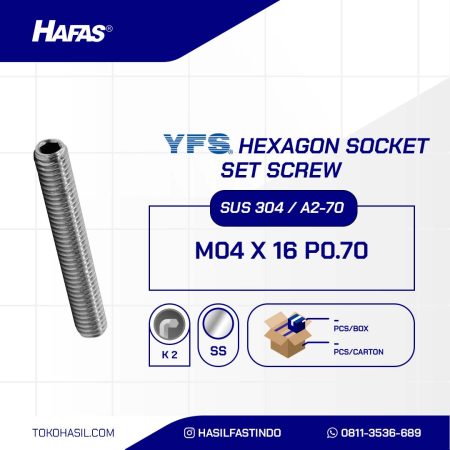 STAINLESS STEEL SUS 304 M04 X 16 P0.70 BOLT L PLANT