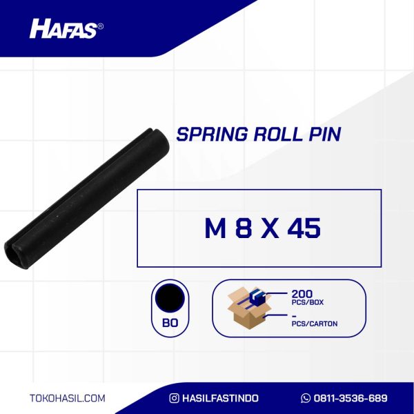 SPRING ROLL BLACK PIN GRILLED M 8 X 45