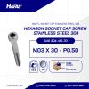 SOCKET CAP SCREW STAINLESS SUS 304 HALF THREAD M03 X 30mm P0.50
