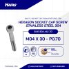 SOCKET CAP SCREW STAINLESS SUS 304 HALF THREAD M04 X 30mm P0.70