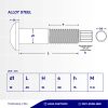 BOLT NUT TC (TORQUE CONTROL) BLACK BURNED M16 X 45MM P2.00