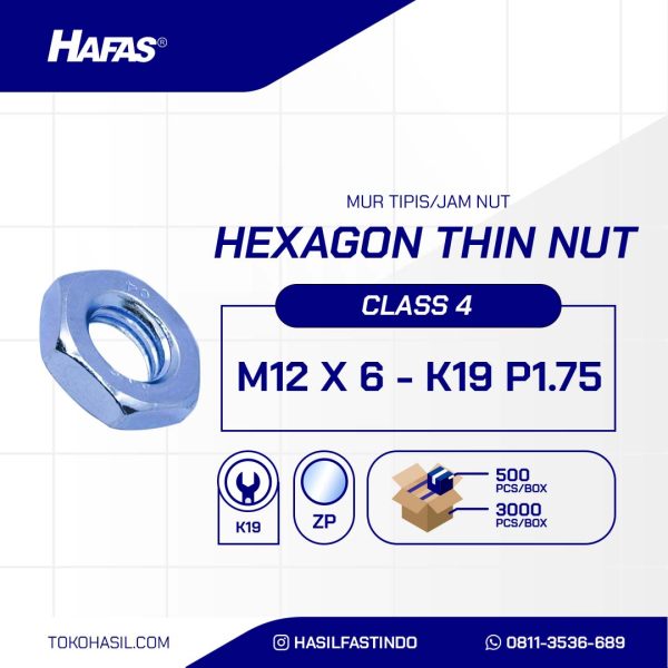 THIN NUT UCP WHITE M12 X 6 - K19 P1.75