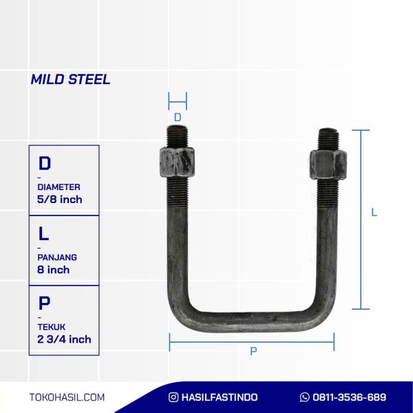 KAWEL / BEGEL / UBOLT L RAW 5/8 X 8 X 2 3/4