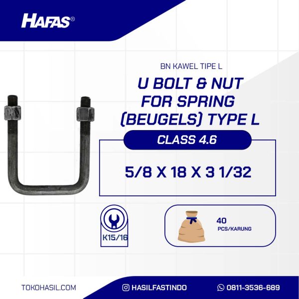 KAWEL / BEGEL / UBOLT L RAW 5/8 X 18 X 3 1/32