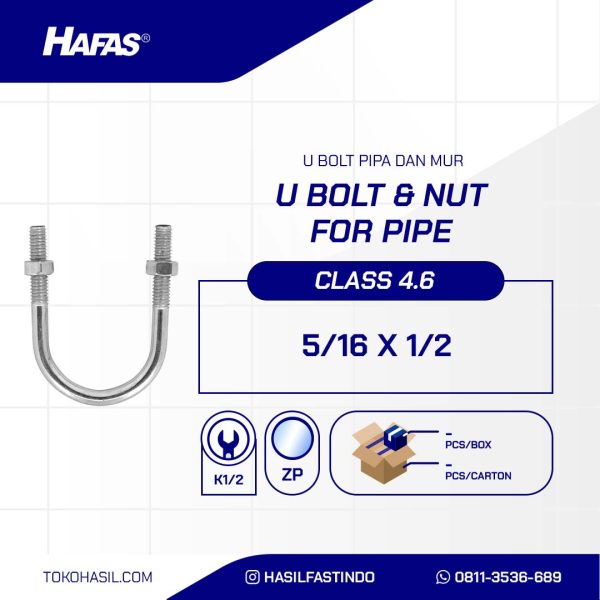 PIPE CLAMP AND WHITE UCP NUT 5/16 X 1/2