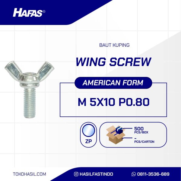 EAR NUT / BUTTERFLY NUT UCP WHITE M 5 X 10 P0.80